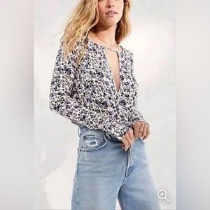Free People Floral Print Bodysuit